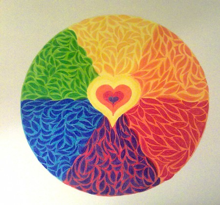 mandala - kresba pastelkou